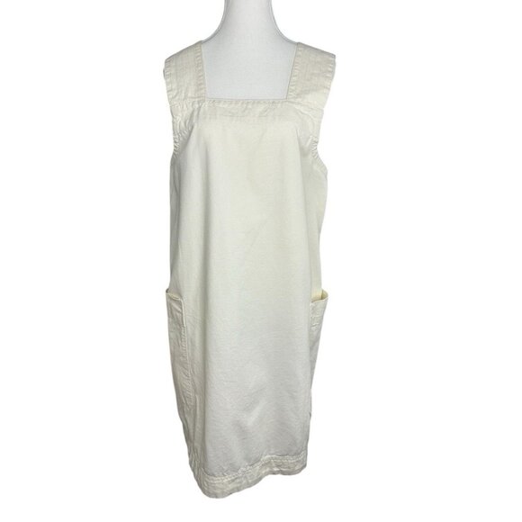 Everlane‎ Women's Bone The Cross Back Canvas Apron Mini Dress L/C40 - Picture 15 of 15